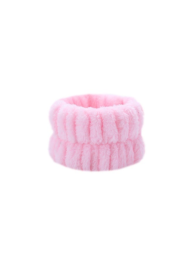 3-Piece Sponge Headband Wristband Set for Face Washing, Women's Makeup Headband, Skin Care Makeup Remover, Face Wash Spa Yoga Exercise, Shower Headband Terry Cloth Hairband (Pink) - Image 5