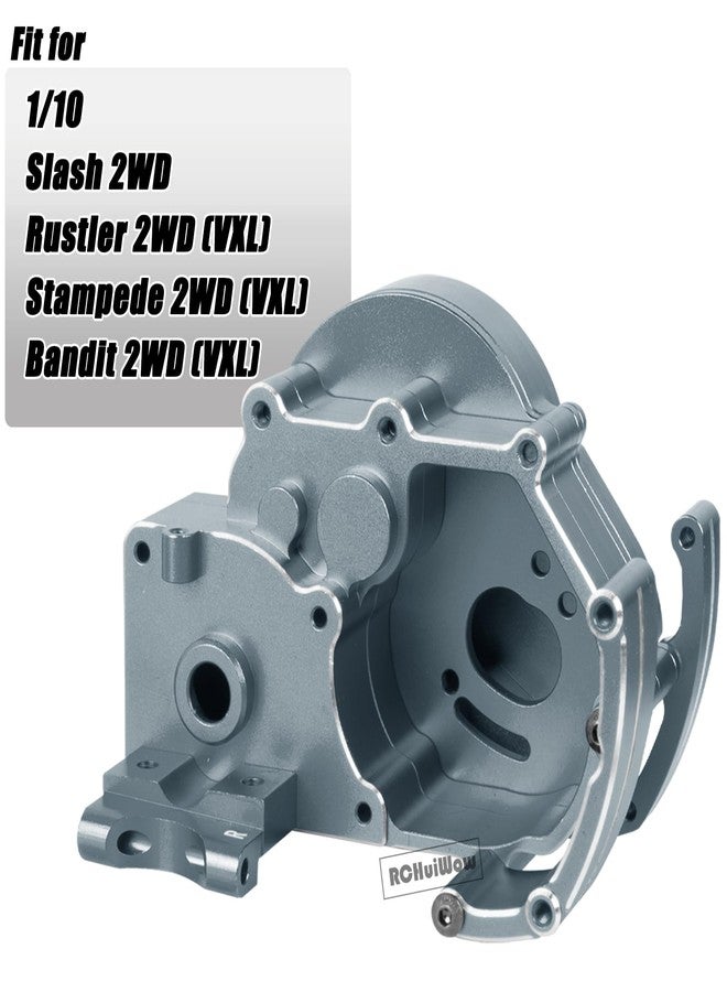 RCHuiWow Aluminum Transmission Case Upgrades Part for 1/10 Slash 2WD(VXL),Rustler 2WD(VXL),Stampede 2WD(VXL),Bandit 2WD(VXL),Alloy RC Transmission Box Gearbox,Titanium - Image 2