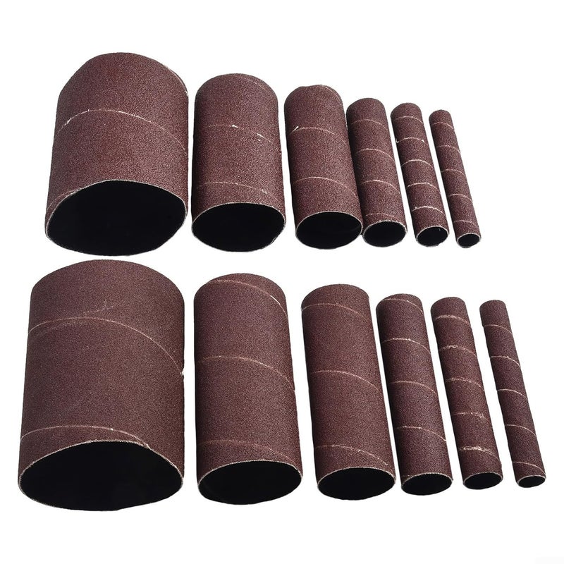 12 Piece 4 5in Sanding Drum Sleeves Kit 80 120 Grit for Oscillating Sanders Metal Wood Polishing - Image 1