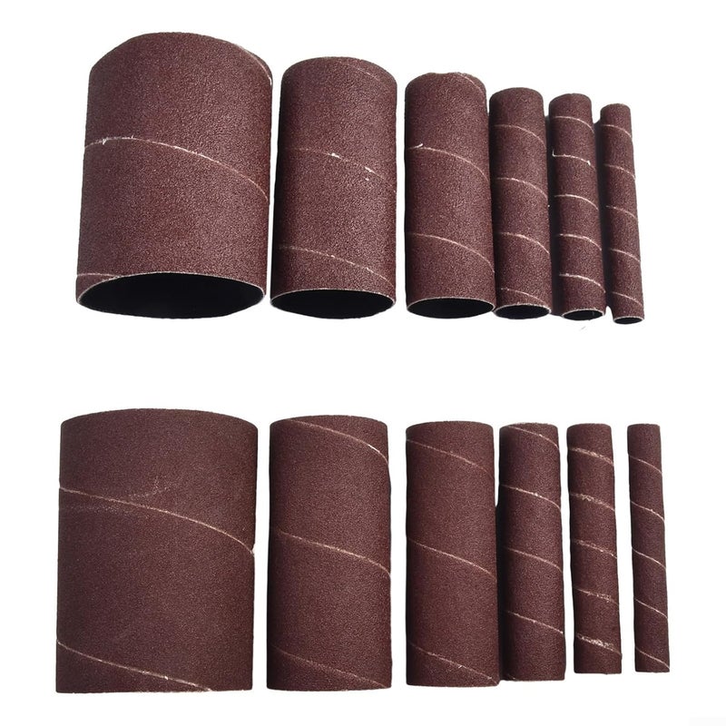 12 Piece 4 5in Sanding Drum Sleeves Kit 80 120 Grit for Oscillating Sanders Metal Wood Polishing - Image 4