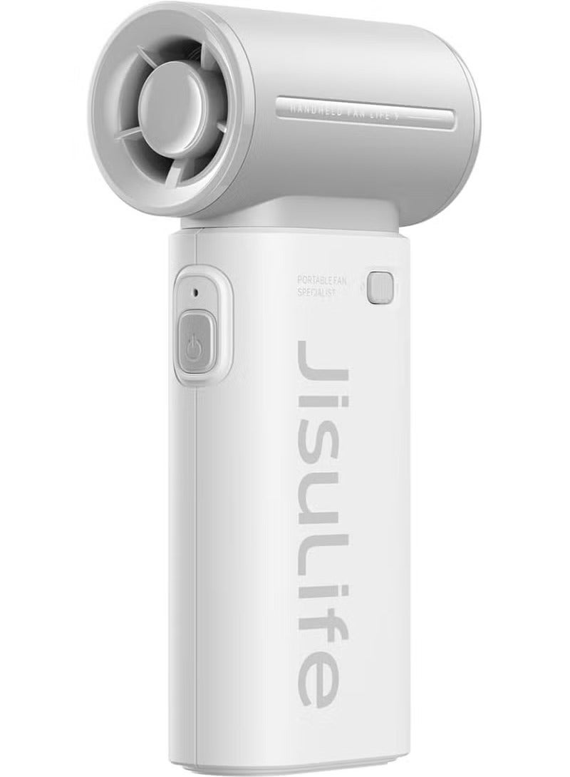 JISULIFE JISULIFE Portable Handheld Fan, Mini USB Rechargeable Fan [12H Max Cooling Time], Personal Makeup/Eyelash Fan, Pocket Fan with 5 Speeds for Women Men Travel Camping Outdoor Light Grey