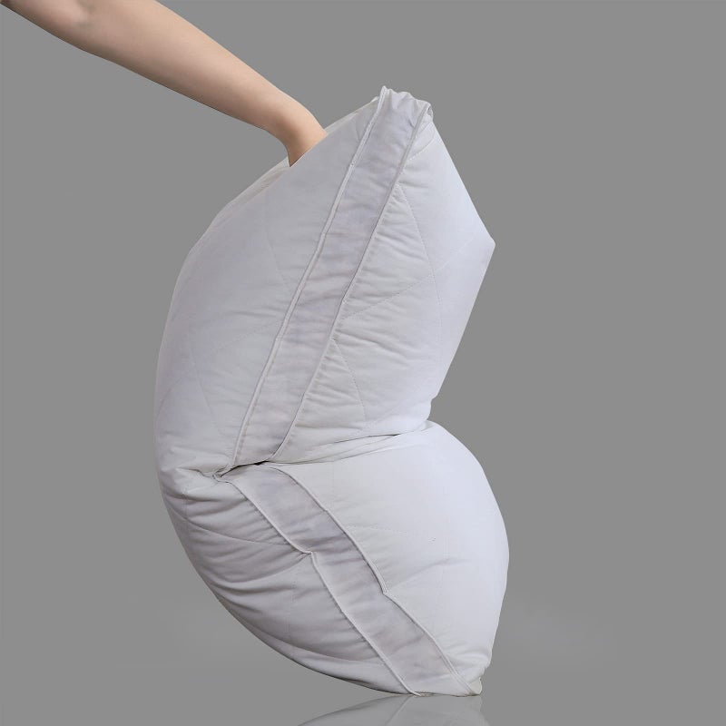 Three Geese Queen Size White Goose Feather Pillows Set of 2 - Soft 100% Cotton 600 Thread Count, Medium Firm,Soft Support for Side, Back, and Stomach Sleepers - Oeko-Tex Certified - Image 3
