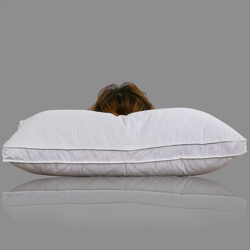 Three Geese Queen Size White Goose Feather Pillows Set of 2 - Soft 100% Cotton 600 Thread Count, Medium Firm,Soft Support for Side, Back, and Stomach Sleepers - Oeko-Tex Certified - Image 4