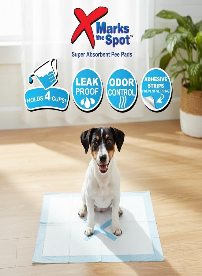 SPOT X Marks The Spot Puppy Training Pads – Extra Absorbent, Leak-Proof Dog Pee Pads with Adhesive Strips and Pheromones, Odor Control, 5-Layer Protection, 22 x 22 in, 100-Count - Image 4
