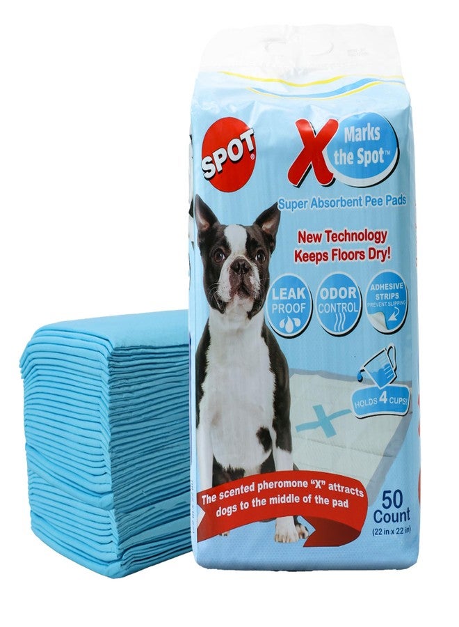 SPOT X Marks The Spot Puppy Training Pads – Extra Absorbent, Leak-Proof Dog Pee Pads with Adhesive Strips and Pheromones, Odor Control, 5-Layer Protection, 22 x 22 in, 100-Count - Image 2