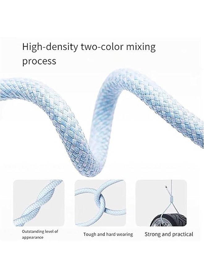 1M Braided USB Type-C to Type-C Cable, 60W PD Fast Charging, 480Mbps Data Transfer, Nylon Reinforced, compatanble with iPhone(iPhone 15 series and above) and Samsung ,Blue - Image 2