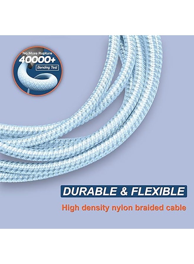 1M Braided USB Type-C to Type-C Cable, 60W PD Fast Charging, 480Mbps Data Transfer, Nylon Reinforced, compatanble with iPhone(iPhone 15 series and above) and Samsung ,Blue - Image 4
