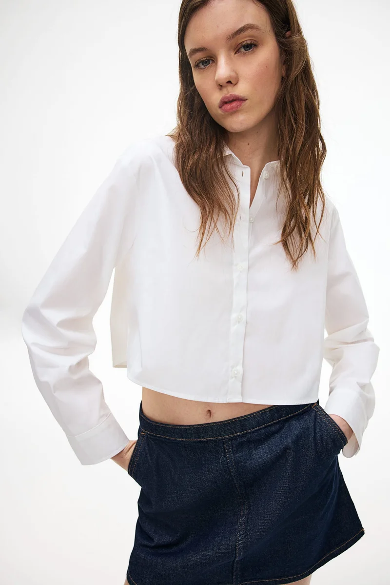 اتش اند ام قميص قصير برباط