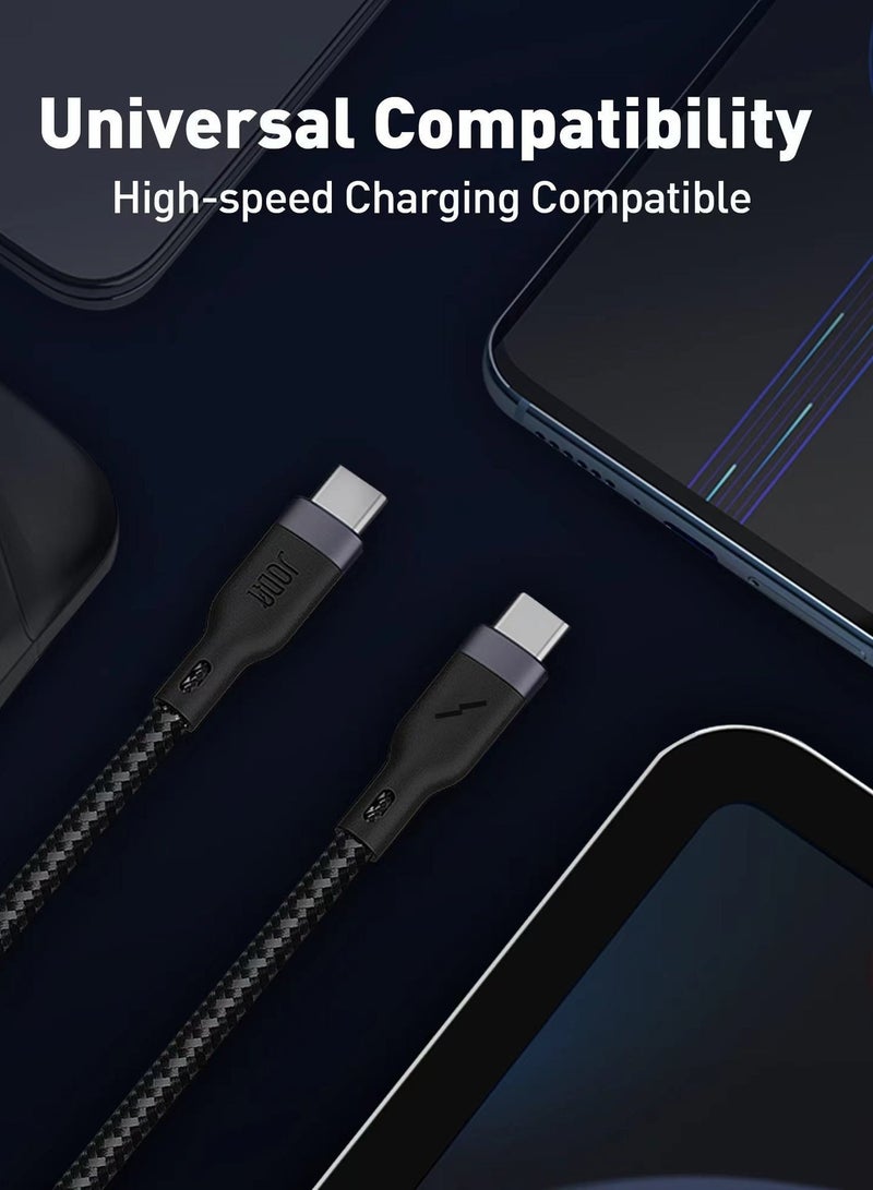 جودا كيبل C to C 60W نايلون مجدول 2 متر  أسود  – 🔌 شحن سريع 60 واط ⚡ – ، كابل شحن سريع 60 واط ⚡، كابل نايلون مجدول 💪، شحن سريع آمن 🛡️، كابل شحن للأجهزة الذكية 📱، شاحن متين 🔧، كابل شحن طويل العمر 🔋، شاحن جودا 🖤، شاحن كيبل سي 🔌، شحن فائق السرعة ⚡، كابل 2 متر 📏، شاحن للأيفون والاندرويد 📱🔋، كابل شحن قوي ومرن 💯. - Image 4