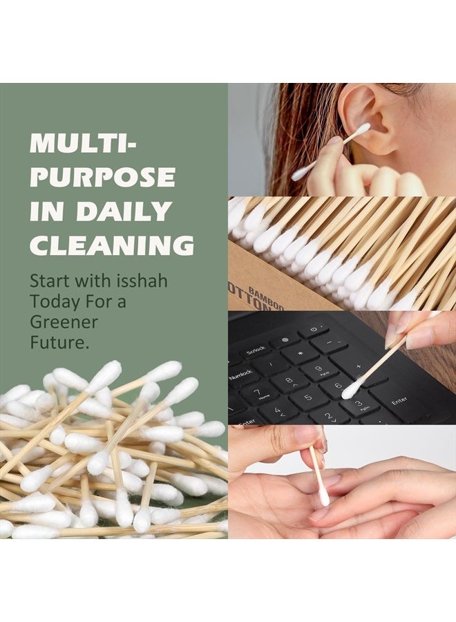 Isshah Bamboo Cotton Swabs - 2000 Count - FSC Certified and PETA Approved, Eco Friendly Double Tips, Plastic Free Ear Sticks, All Natural 100% Biodegradable Organic Cotton Buds by Isshah - Image 4
