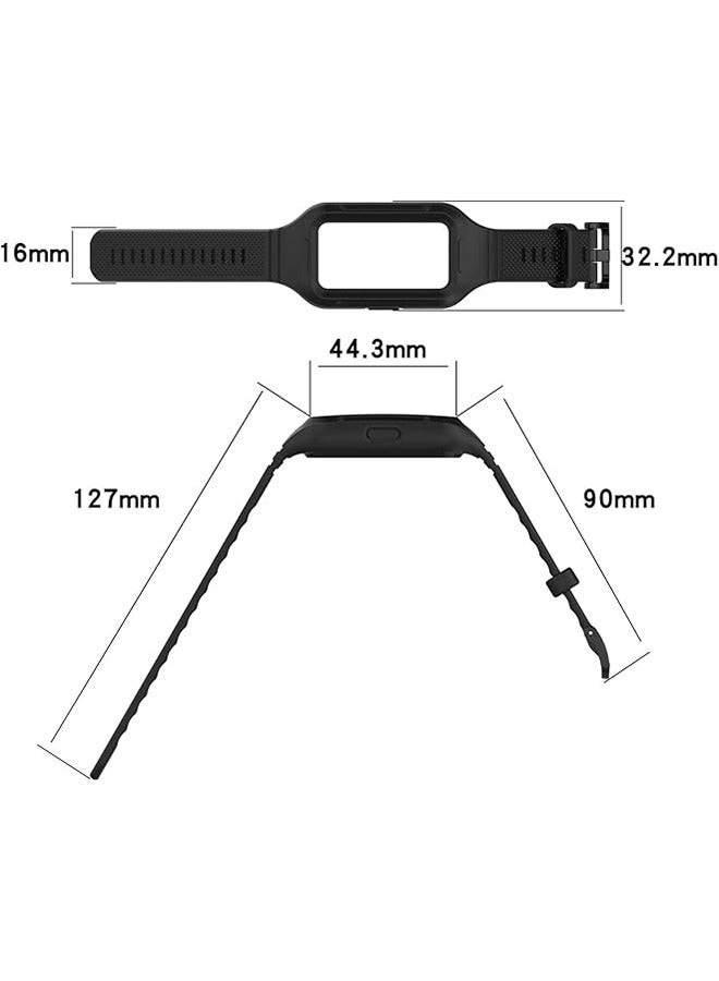 HY Suitable for Huawei Bracelet 9/8/7/6 Integrated Texture Strap Huawei Band8 Strap Honor Bracelet 7/6 Strap (Black)  - Image 3