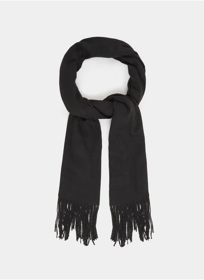 Styli Tasseled Edge Solid Scarf