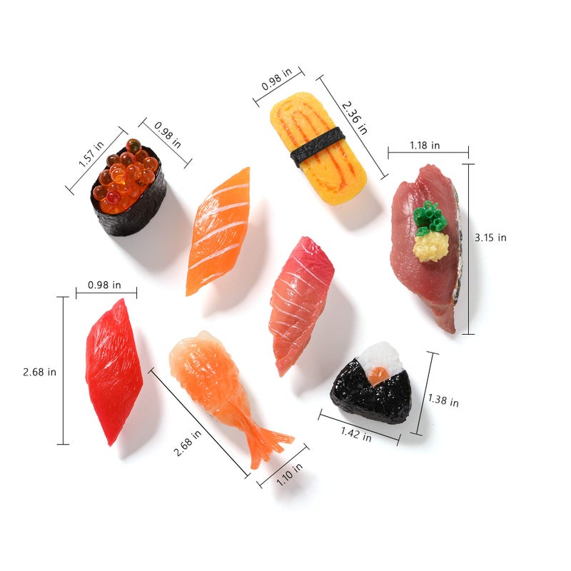 HEY FOLY Cute Sushi Fridge Magnet Japenese Food Fun Magnets for Refrigerator Whiteboard, Fake Sushi Food Play Toys for Dollhouse Cake Kitchen Decoration Gifts(Sushi 1) - Image 2