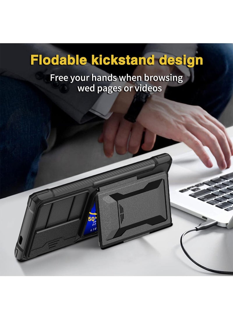 X-level - Samsung Galaxy S24 Ultra Case Cover with Wallet Card Holder Kickstand Anti-drop Waterproof Comfortable Touch Feel back Cover Support Wireless Charging Camera Len Protector Phone Shell Accessory - Image 1