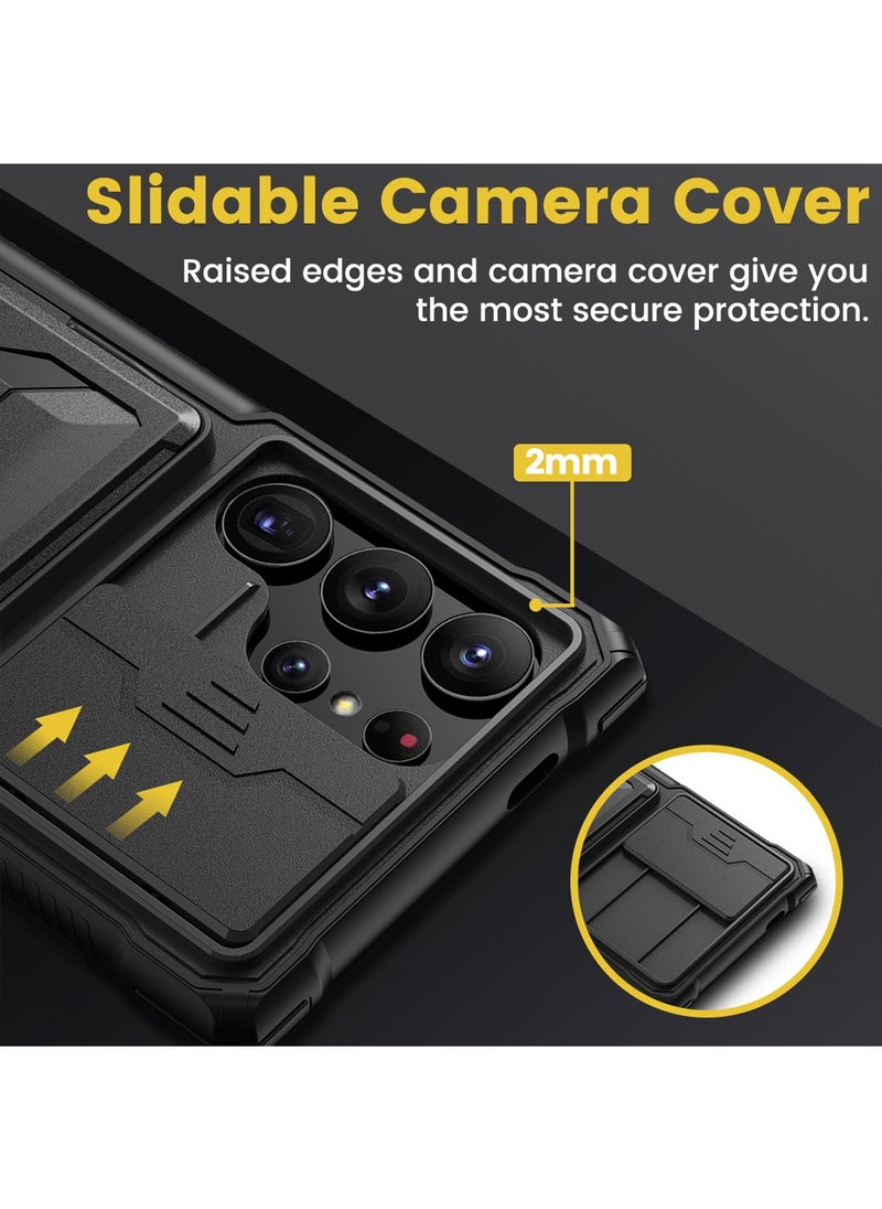 X-level - Samsung Galaxy S24 Ultra Case Cover with Wallet Card Holder Kickstand Anti-drop Waterproof Comfortable Touch Feel back Cover Support Wireless Charging Camera Len Protector Phone Shell Accessory - Image 1