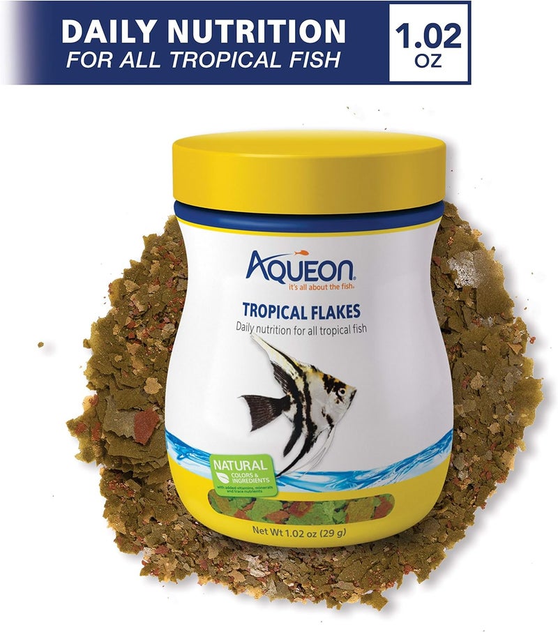 Aqueon Natural Tropical Fish Food Flakes, 1.02 oz - Image 2