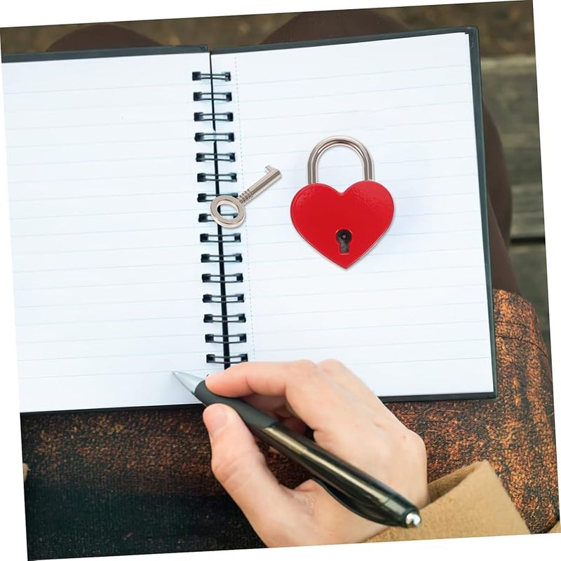 Tehaux Heart Shaped Padlock Key Set for Jewelry Box Luggage and Diary 3 Pieces Pink - Image 4