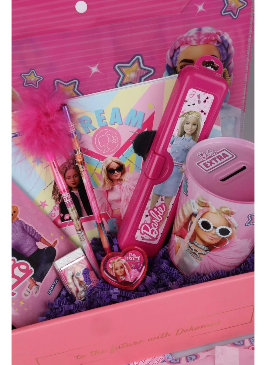 Barbie Decomus Special Boxed "Pınk Love" New Season Licensed Stationery / School Set