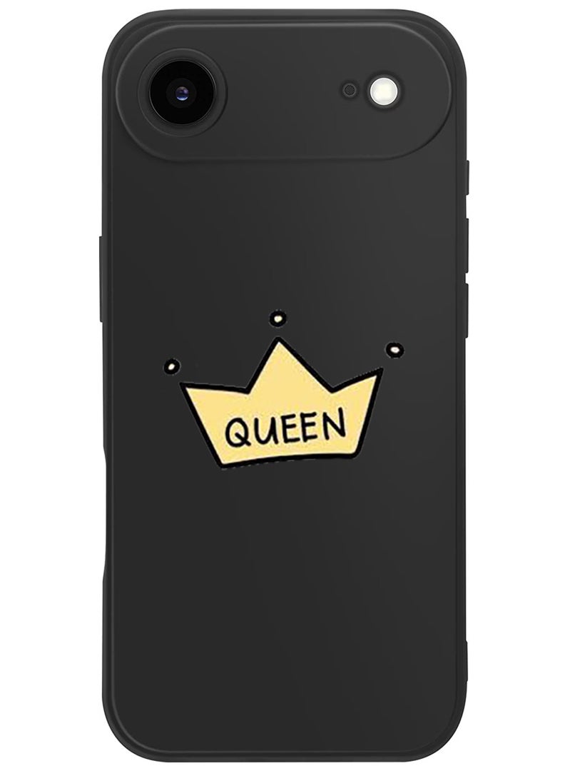 Theodor Protective Slim Fit Case Liquid Silicone Cover with Full Body Protection Anti-Scratch Shockproof Case For Apple iPhone 17 Air (Black) Queen crown - Image 1