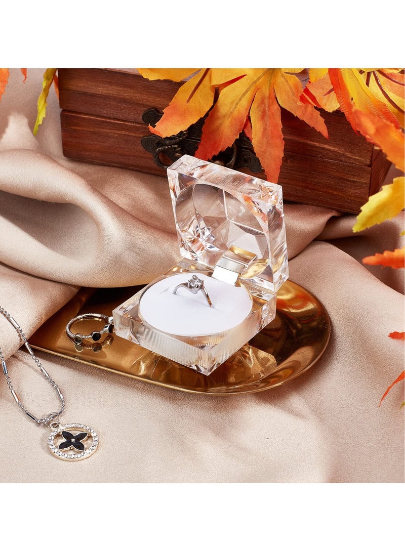 Excefore Crystal Ring Gift Boxes - 12pcs Square Earrings Jewellery Storage Box with Foam Insert for Proposal, Engagement, Wedding - Image 5