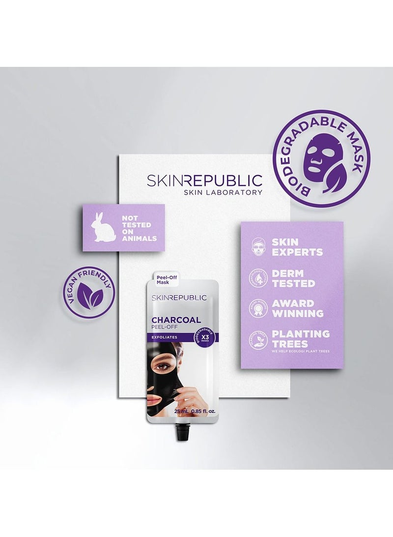 سكين ريبابلك قناع تقشير الفحم (3 استخدامات) - قناع تنظيف عميق للوجه بالشاي الأخضر والليمون، يزيل الرؤوس السوداء والأوساخ، يقشر البشرة، يُضيء البشرة، يُنقّي المسام، يُنقّي البشرة ويُحسّن لونها. - Image 4