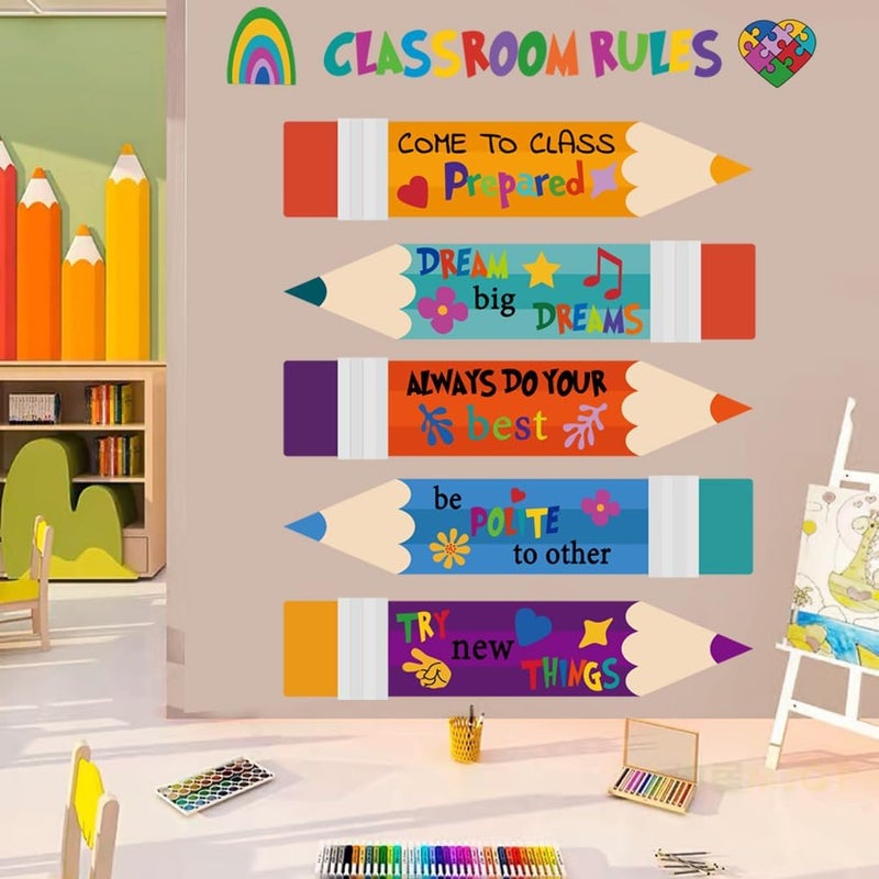 Casa Decor ملصقات حائط ملونة ملهمة بأقلام ملصقات حائط حروف اقتباسات قابلة للإزالة زينة حائط قابلة للتقشير واللصق لفصول الدراسة ومدرسة الأطفال وغرفة النوم وغرفة اللعب وحضانة زينة الحائط - Image 5