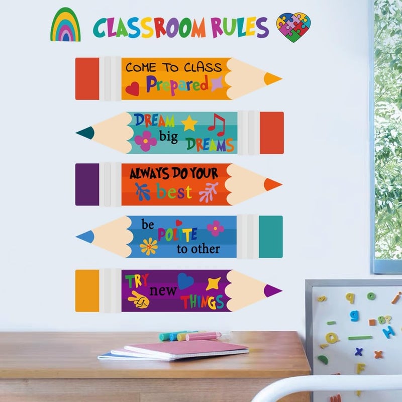 Casa Decor ملصقات حائط ملونة ملهمة بأقلام ملصقات حائط حروف اقتباسات قابلة للإزالة زينة حائط قابلة للتقشير واللصق لفصول الدراسة ومدرسة الأطفال وغرفة النوم وغرفة اللعب وحضانة زينة الحائط - Image 4