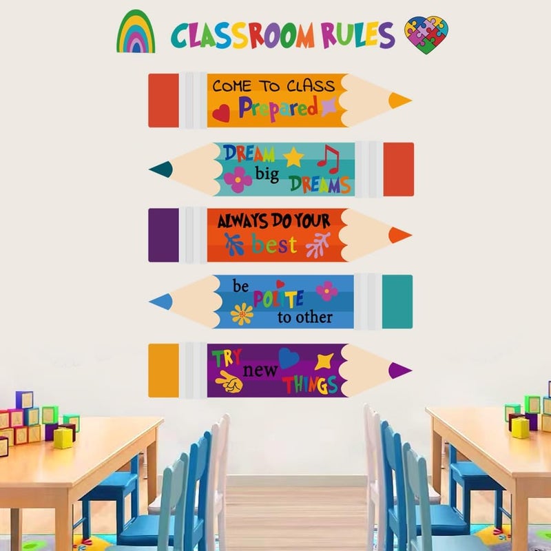 Casa Decor ملصقات حائط ملونة ملهمة بأقلام ملصقات حائط حروف اقتباسات قابلة للإزالة زينة حائط قابلة للتقشير واللصق لفصول الدراسة ومدرسة الأطفال وغرفة النوم وغرفة اللعب وحضانة زينة الحائط - Image 2