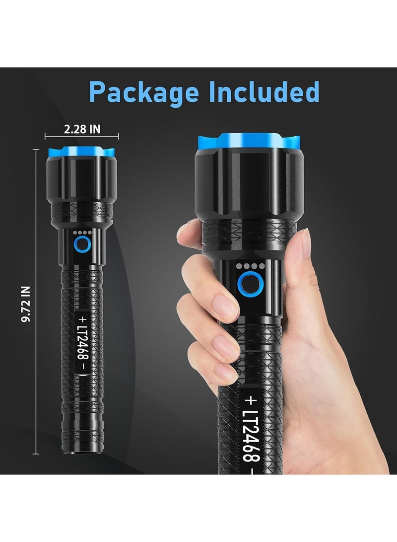 مصباح يدوي قابل لإعادة الشحن بقوة 900000 لومن: إضاءة عالية الطاقة وطويلة الأمد. - Image 4