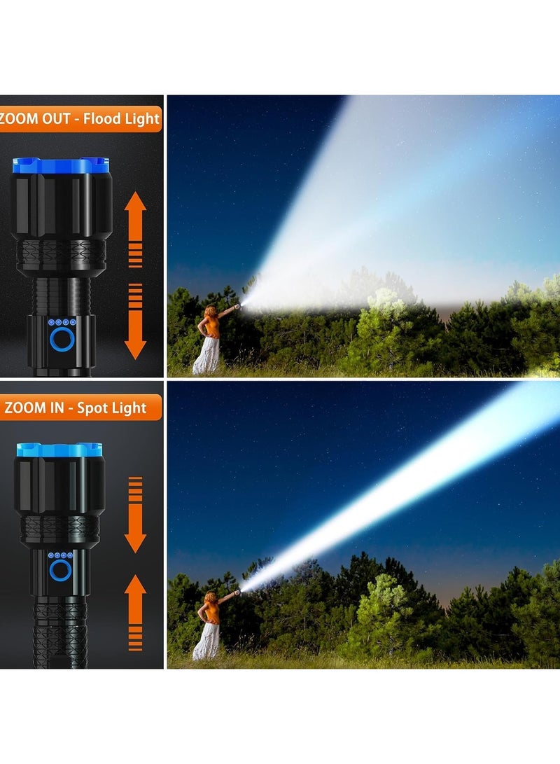 مصباح يدوي قابل لإعادة الشحن بقوة 900000 لومن: إضاءة عالية الطاقة وطويلة الأمد. - Image 5