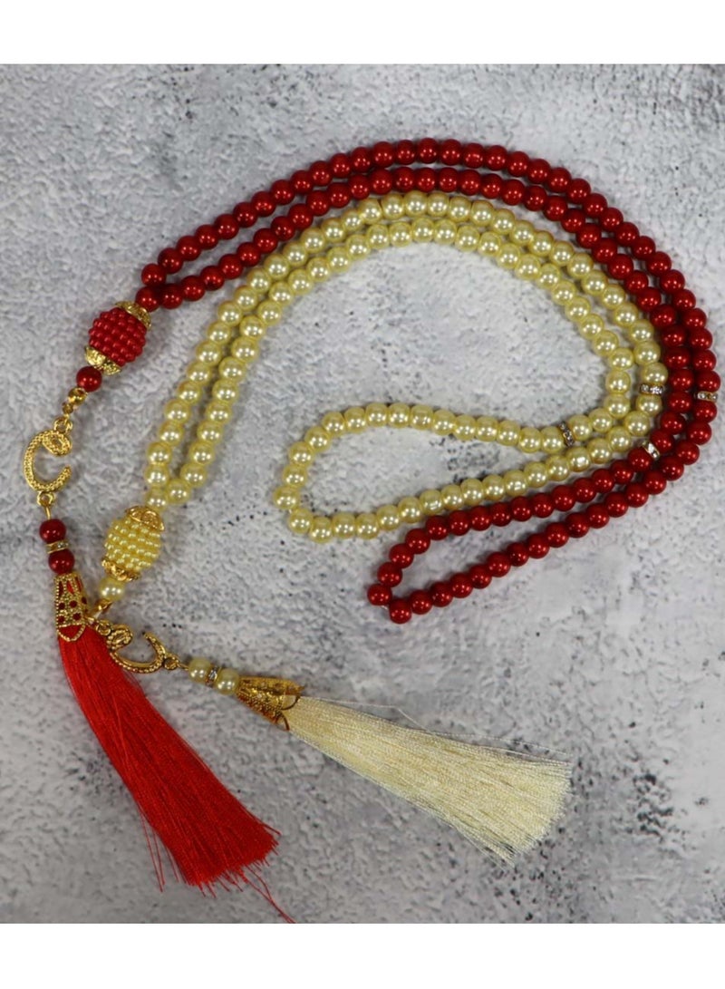 SUNDUS Sajda prayer rug for married couples 2 pieces in one box Red and brown - Image 5