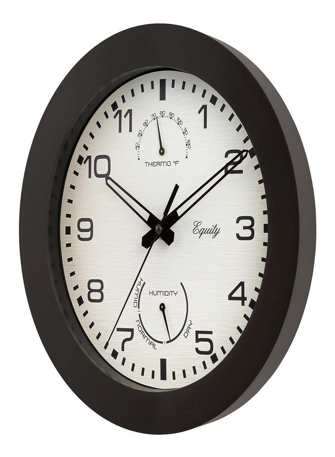 La Crosse Technology Equity by La Crosse 10 Inch in/Out Brown Wall Clock with Thermometer and Hygrometer (29005) - Image 3
