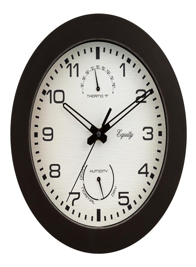 La Crosse Technology Equity by La Crosse 10 Inch in/Out Brown Wall Clock with Thermometer and Hygrometer (29005) - Image 1