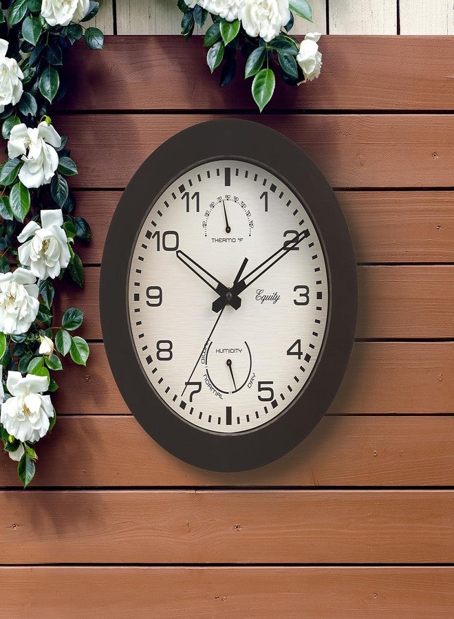 La Crosse Technology Equity by La Crosse 10 Inch in/Out Brown Wall Clock with Thermometer and Hygrometer (29005) - Image 5