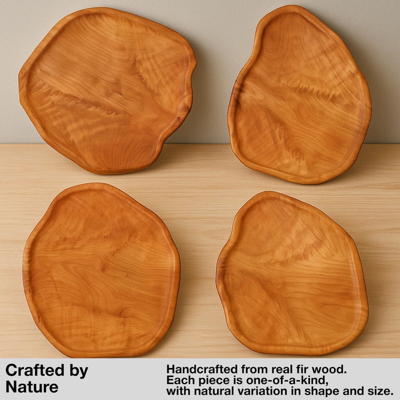 Driini Premium Handmade Root Wood Lazy Susan Turntable Organizer - Rustic Wooden Serving Platter Cheese Board (12") - Image 5