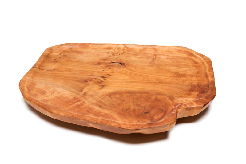 Driini Premium Handmade Root Wood Lazy Susan Turntable Organizer - Rustic Wooden Serving Platter Cheese Board (12") - Image 1