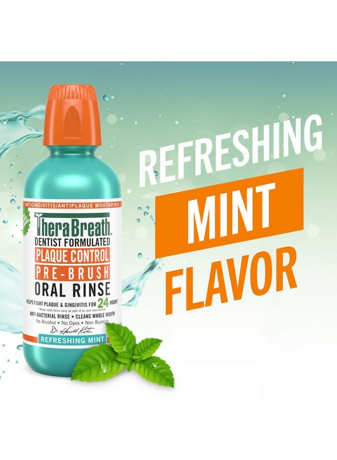 Therabreath Plaque Control Pre-Brush Oral Rinse, Refreshing Mint Flavor, Antigingivitis And Antiplaque Rinse, Dentist Formulated, Alcohol Free, 16 Fl Oz - Image 2