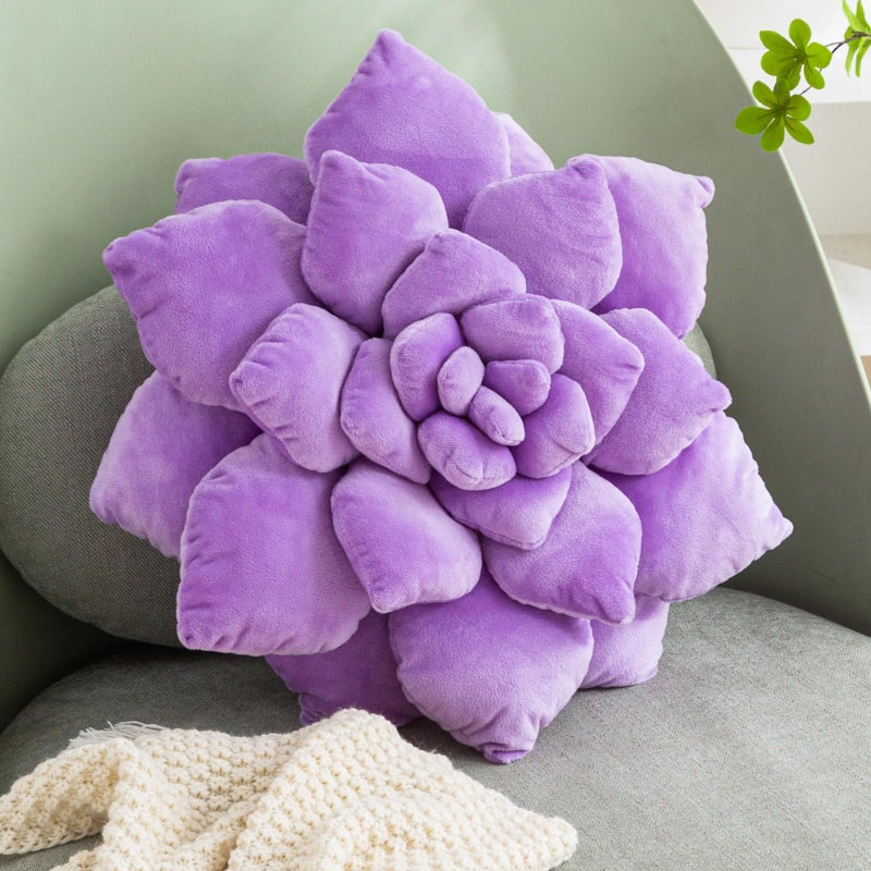 Gerlisay 3D Purple Spaculent Pludulow 13.8 '' Panted Pillow Pillow Cactus Decor Plant Plant Plant Plant Green Enquired Throud Virection الوسائد لزينة المنزل - Image 1