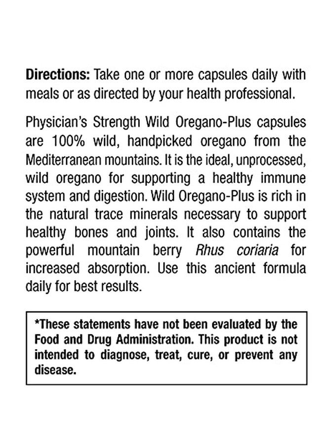 Physician's Strength ™ وايلد أوريغانو بلس™ 90 كبسولة نباتية مكمل غذائي طبيعي للبالغين مصنوع من الأوريغانو العضوي المزروع في الجبال البرية موصى به للاستخدام اليومي - Image 5