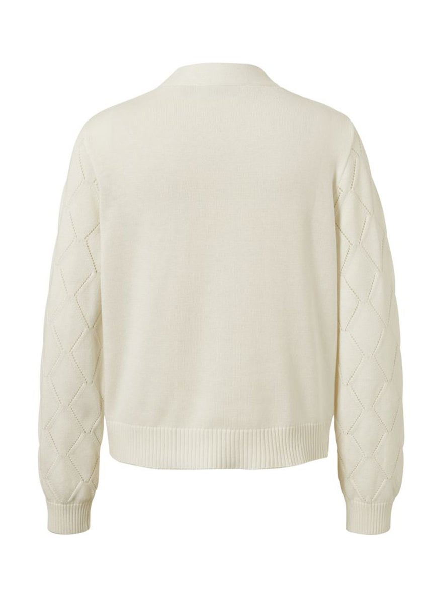 Tchibo - Women V-Neck Long Sleeve Embroidered Cardigans, Off White - Image 1