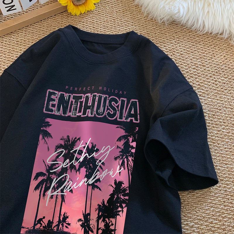 Casual Short-Sleeved T-Shirt Men'S 2024 Men'S Japanese Fashionable Trendy Brand Loose Half-Sleeved T-Shirt For Boys - Image 1