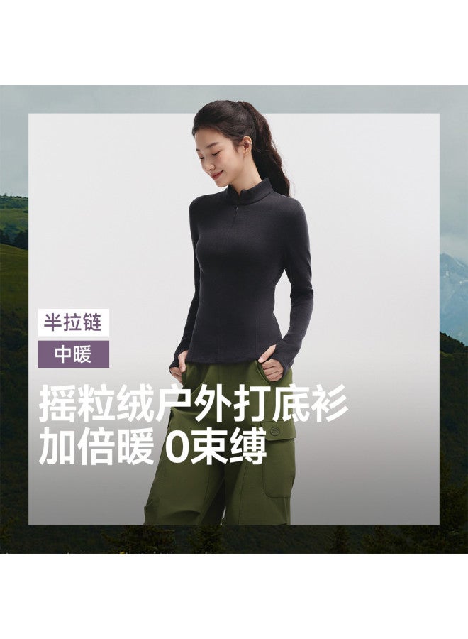 Beneunder New High-Stretch Polar Fleece Half-Zip Base Layer For Women, Double-Sided Brushed High-Quality Long-Sleeve T-Shirt - Image 2