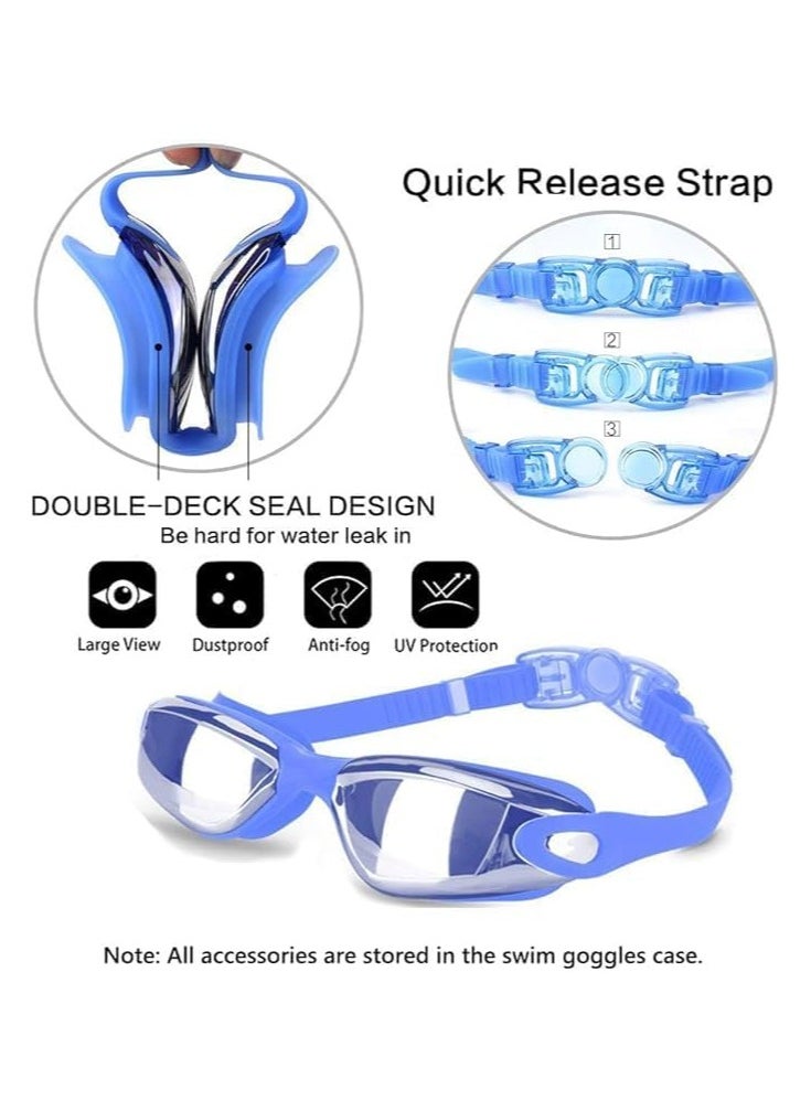 Buytory - Buytory Swimming Goggles & Cap Set for Adults – UV Protection, Anti-Fog, Waterproof Silicone, with Premium Carrying Case - Image 1