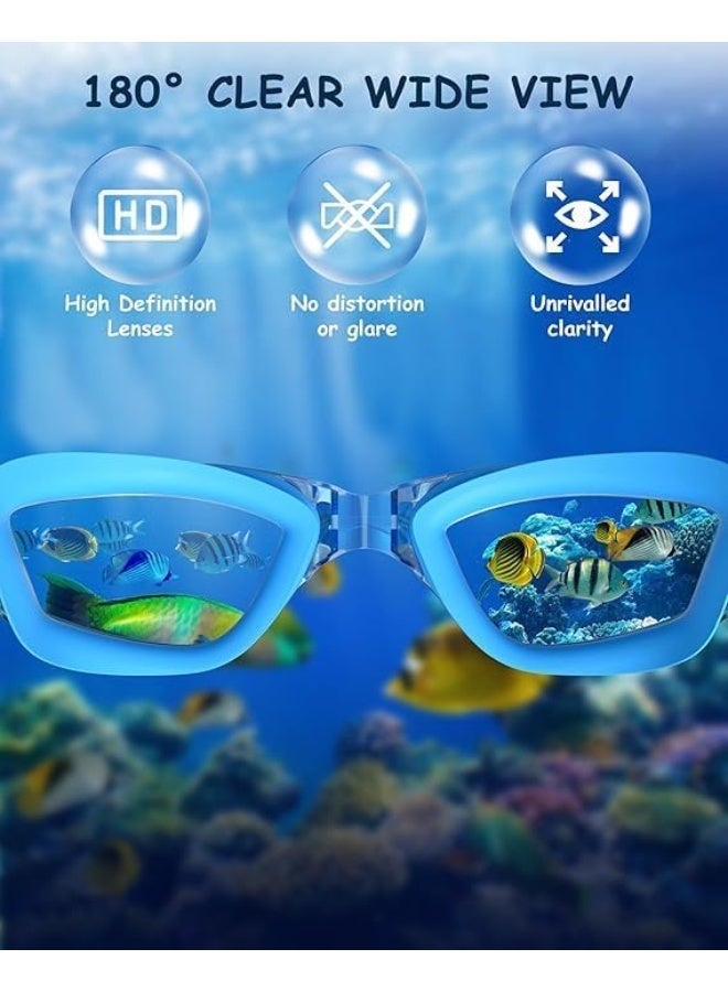 بايتوري مجموعة نظارات السباحة مع قبعة سباحة سيليكون للبالغين | عدسات مضادة للضباب مع حماية من الأشعة فوق البنفسجية | نظارات مقاومة للماء مع مشبك للأنف وسدادات للأذن - Image 4