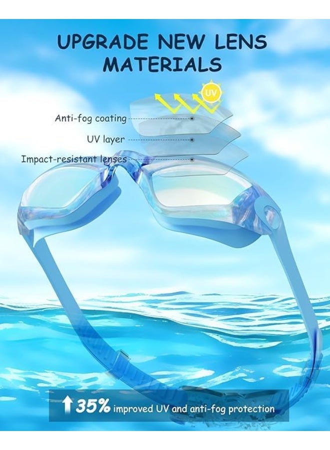 بايتوري مجموعة نظارات السباحة مع قبعة سباحة سيليكون للبالغين | عدسات مضادة للضباب مع حماية من الأشعة فوق البنفسجية | نظارات مقاومة للماء مع مشبك للأنف وسدادات للأذن - Image 5