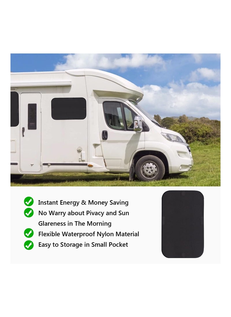 KASTWAVE - RV Door Window Shade, 2 Pack RV Door Window Sun Shade 25"x16", Upgraded 2-Layer Insulation Covering, Thin RV Window Shade for Total UV Protection, for Camper RV Door Window and Skylight - Image 1