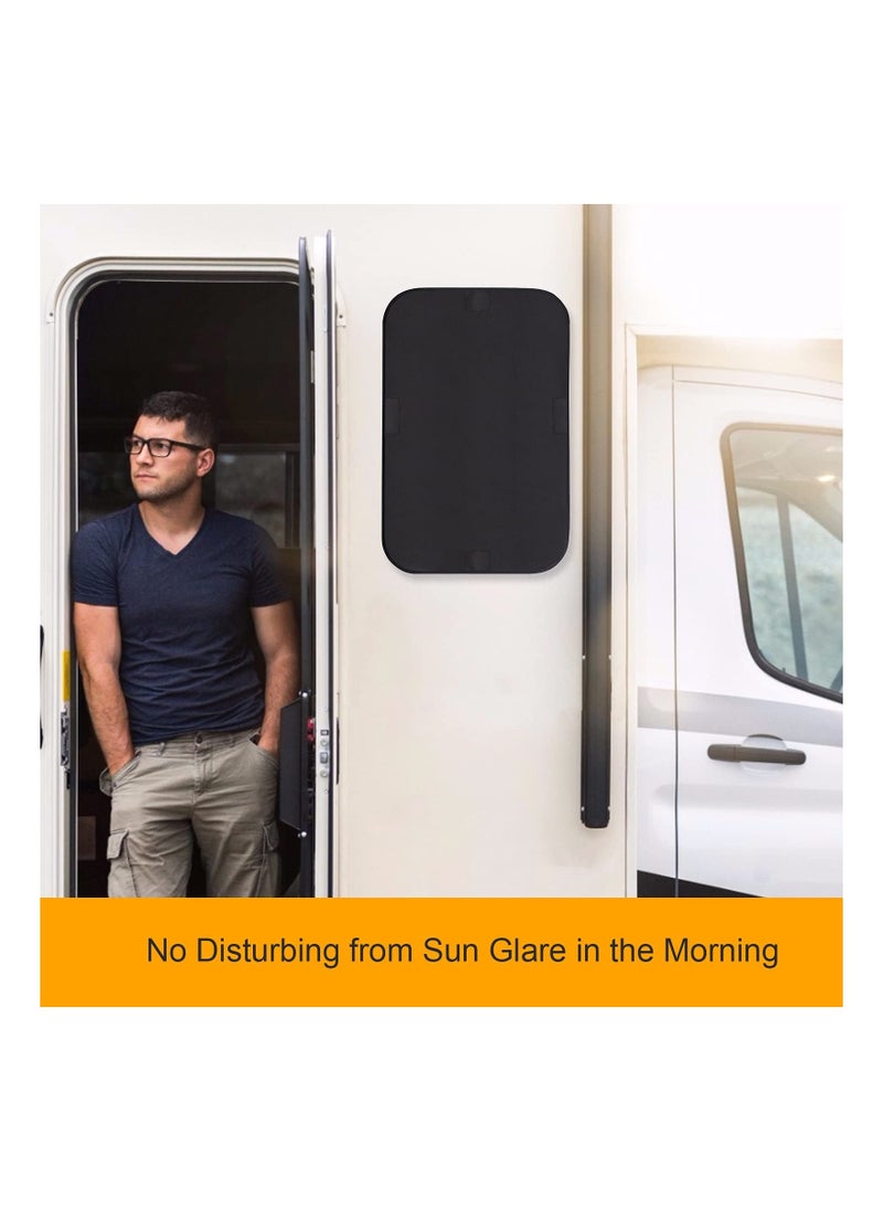 KASTWAVE - RV Door Window Shade, 2 Pack RV Door Window Sun Shade 25"x16", Upgraded 2-Layer Insulation Covering, Thin RV Window Shade for Total UV Protection, for Camper RV Door Window and Skylight - Image 1
