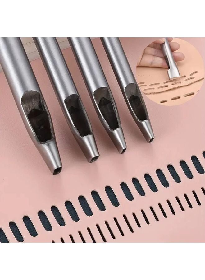 6pcs Carbon Steel Flat Punch Leather Carving Chisel Set Heavy Duty Crafting Tools - Image 2