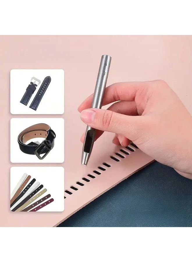 6pcs Carbon Steel Flat Punch Leather Carving Chisel Set Heavy Duty Crafting Tools - Image 4