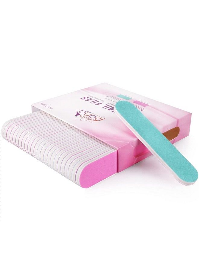 Pana 25Pcs Pana Mini Doublesided Emery Nail File For Manicure Pedicure Natural And Acrylic Nails Pinkteal (Grit 180240) - Image 1